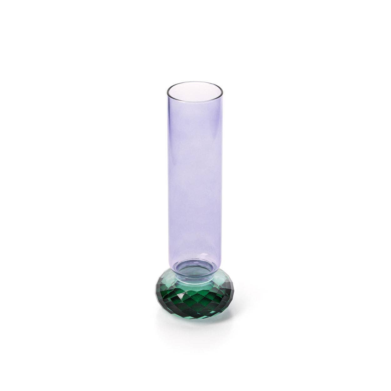 Quartz Glass Vase – Purple & Green