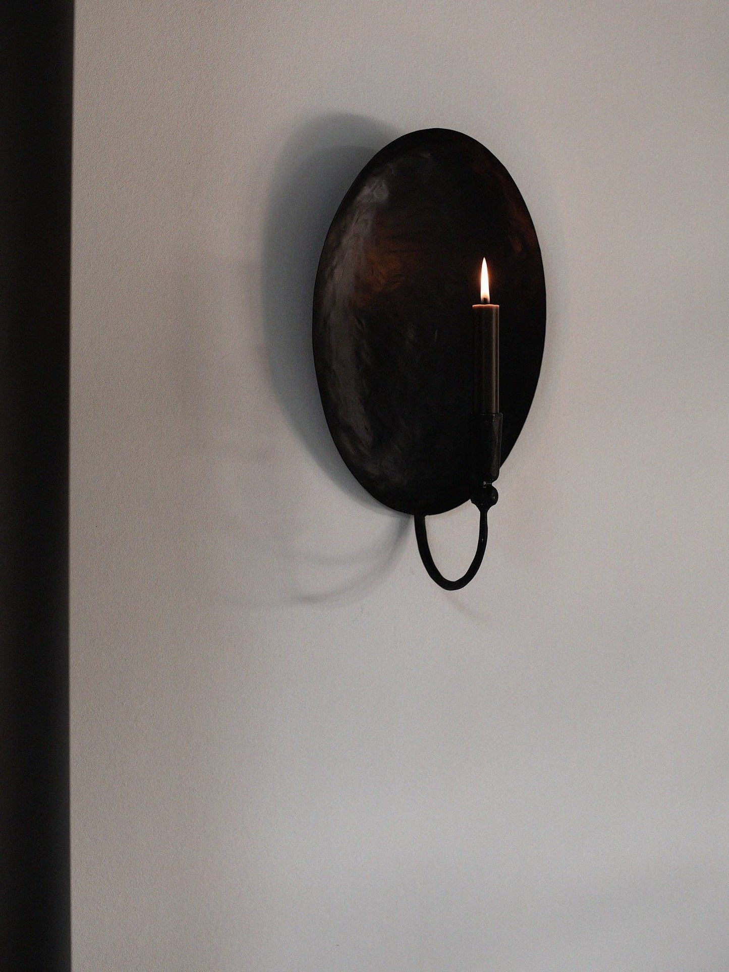 Oval Iron Wall Candle Holder