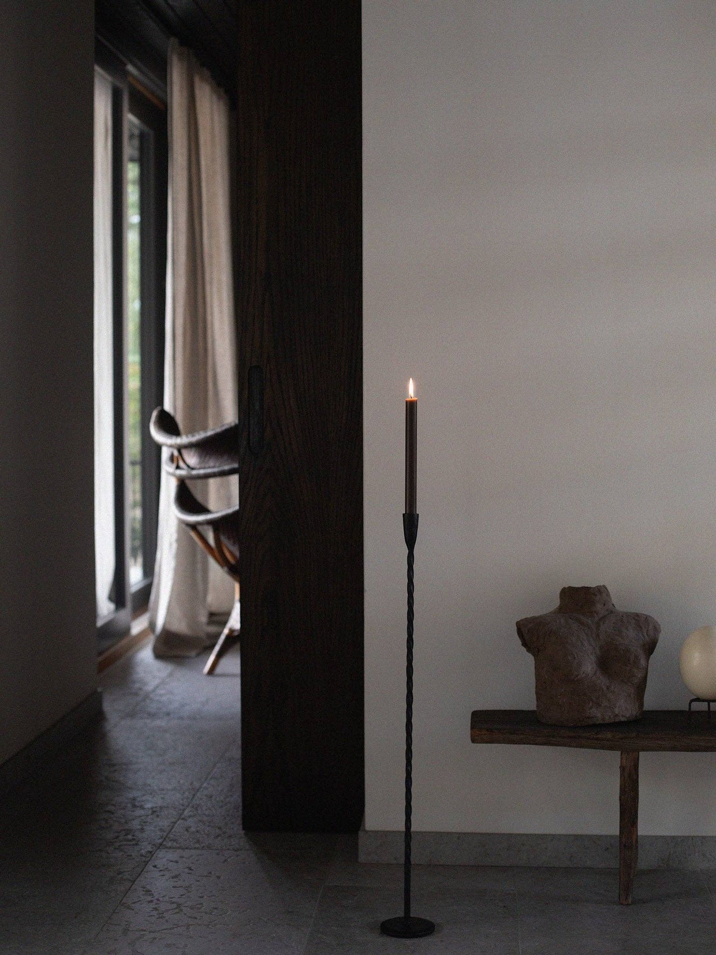 Twist Iron Floor Candle Holder - 80 cm