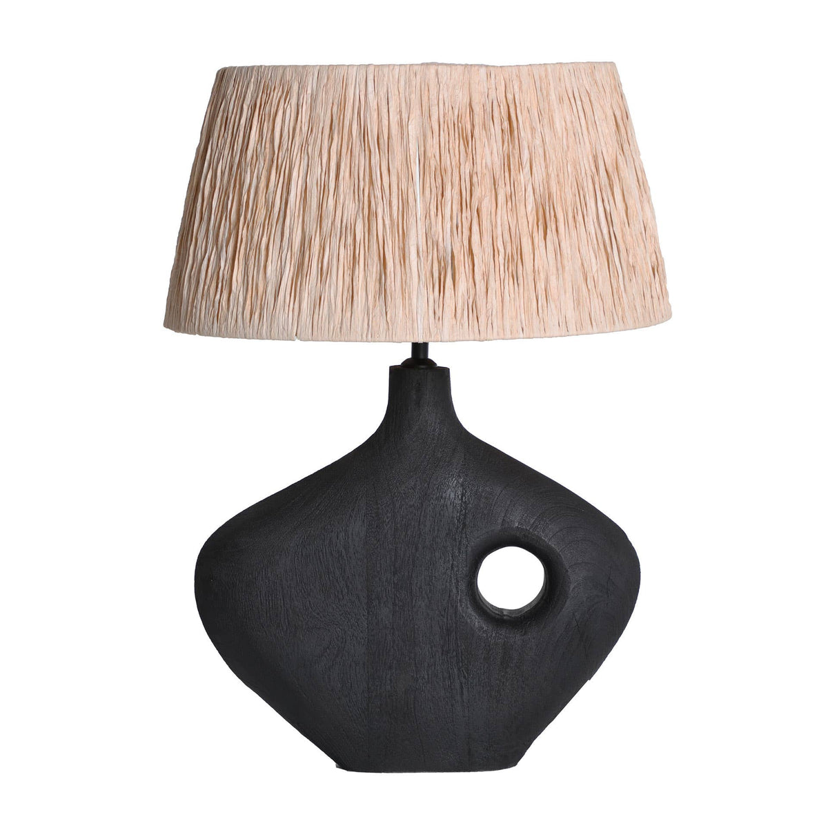 Tischleuchte aus schwarzem Mangoholz 45 x 43 x 63 cm