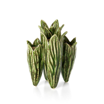 Tulip Leaf Stoneware Vase