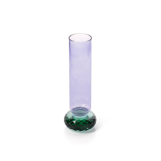 Quarzglasvase – Violett & Grün