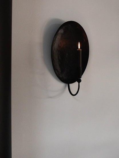 Oval Iron Wall Candle Holder