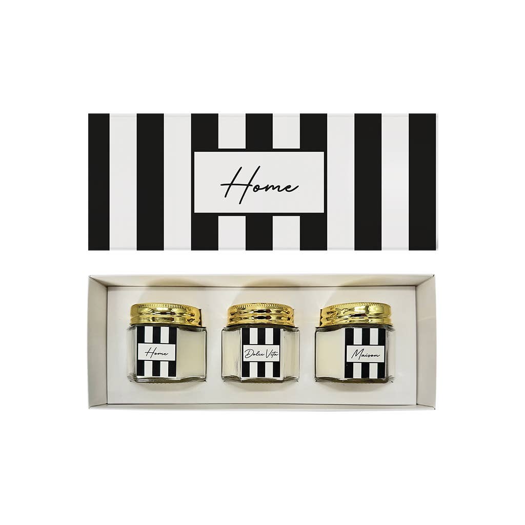 Box of 3 candles nostalgie D5 H5cm
