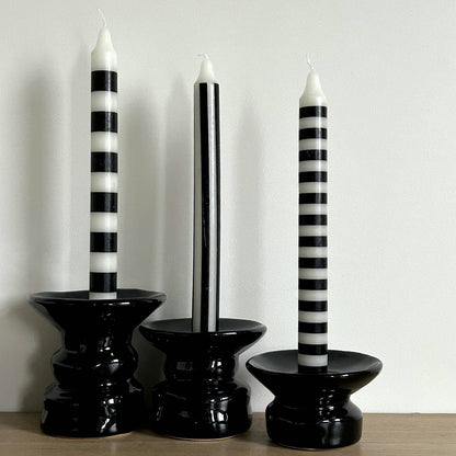 Set of 4 candles long Paul black D2 1 H25cm