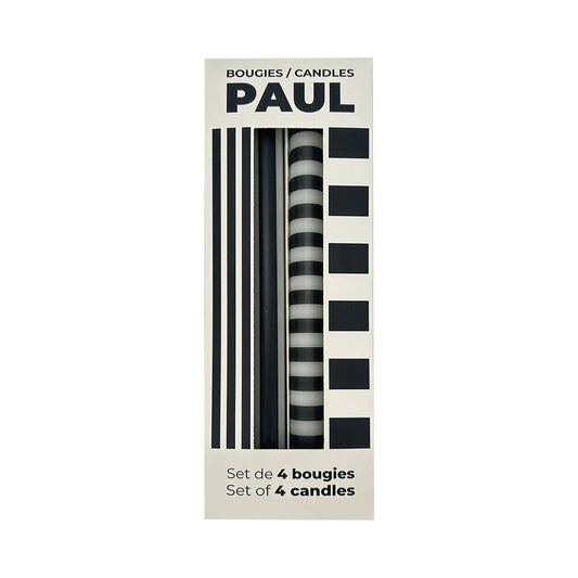 4er Set Kerzen lang Paul schwarz D2 H25cm
