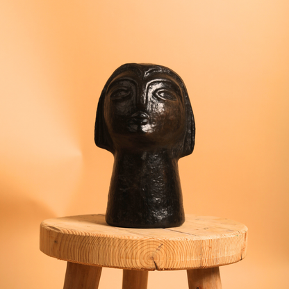 Sejnane Terrakotta-Statue Elysa - Schwarz