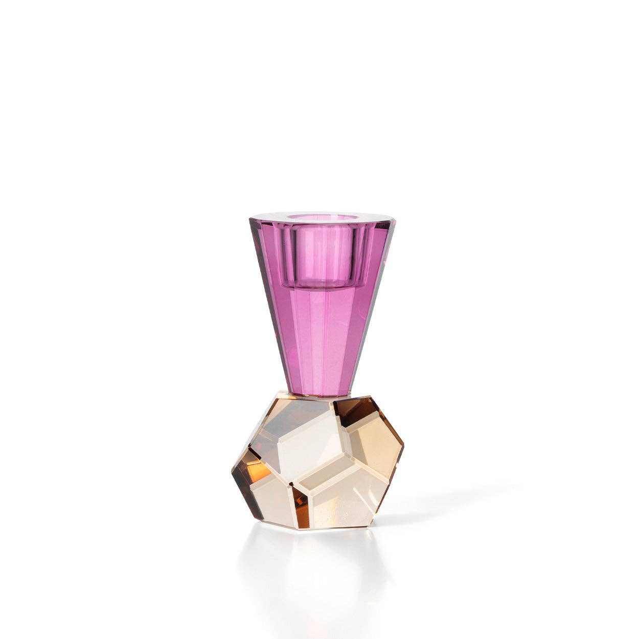 Amethyst Flame Glass Candle Holder