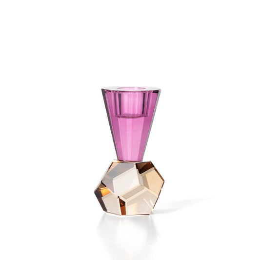 Amethyst Flammen-Glaskerzenhalter