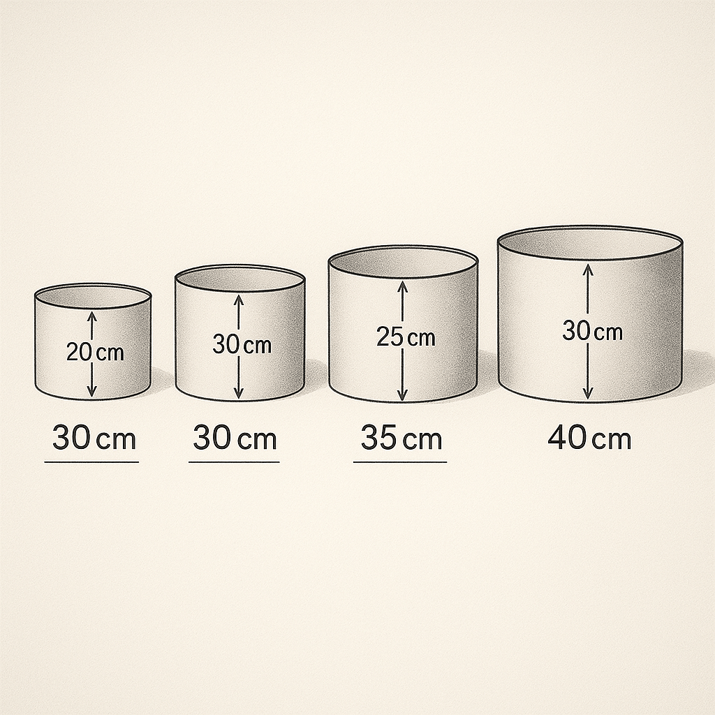 Dessin technique de lampes cylindriques