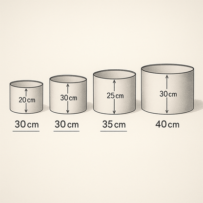 Dessin technique de lampes cylindriques