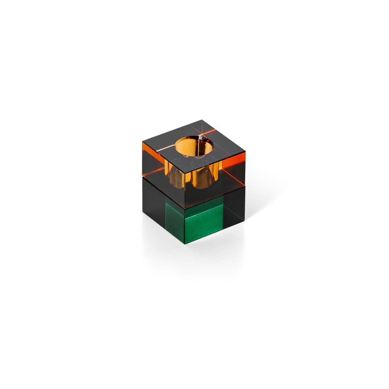 Block Glass Candle Holder