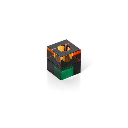 Block Glass Candle Holder