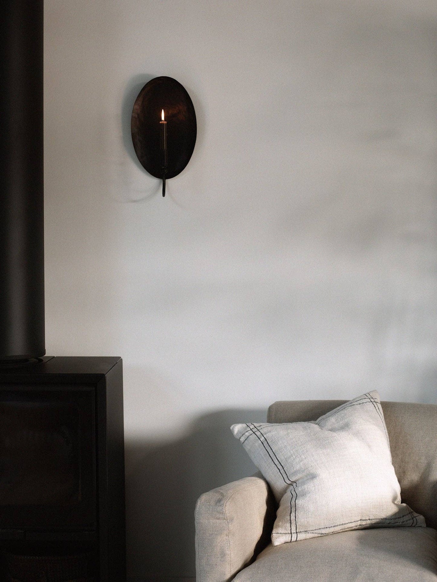 Oval Iron Wall Candle Holder