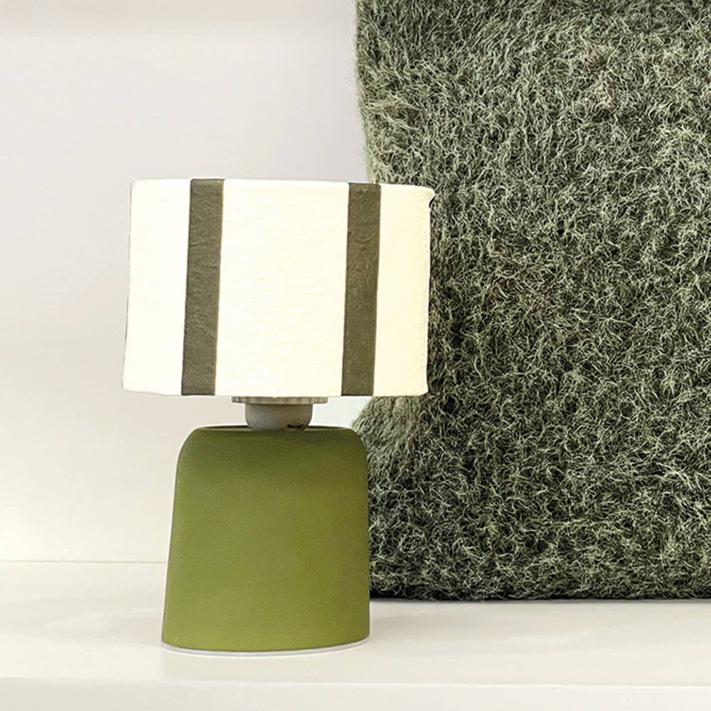 Deco LED stripe khaki battery operated d13 h20cm