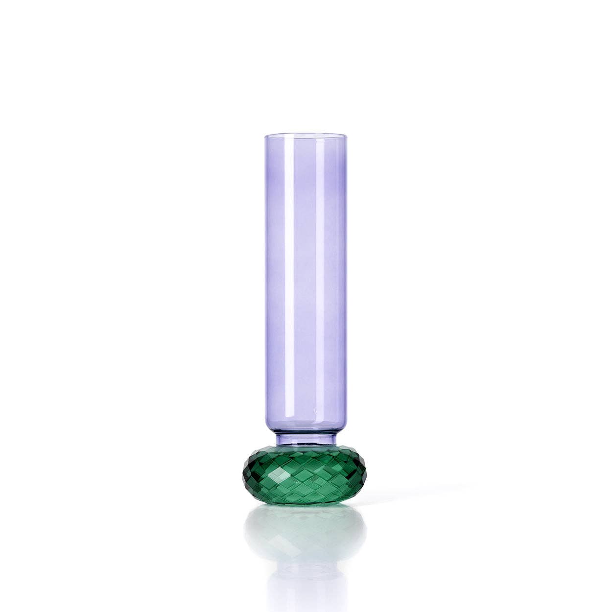 Quartz Glass Vase – Purple & Green