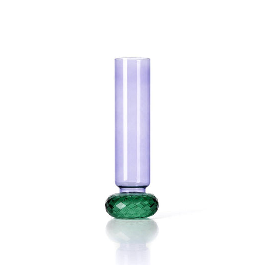 Quarzglasvase – Violett & Grün