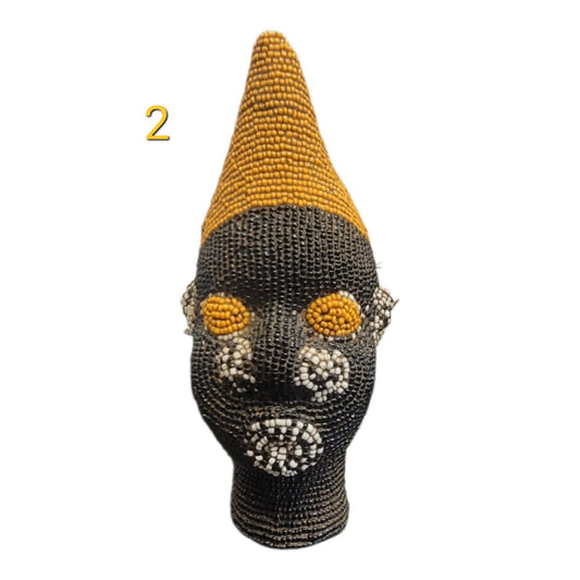 Statue Bamileke Schwarz & Orange
